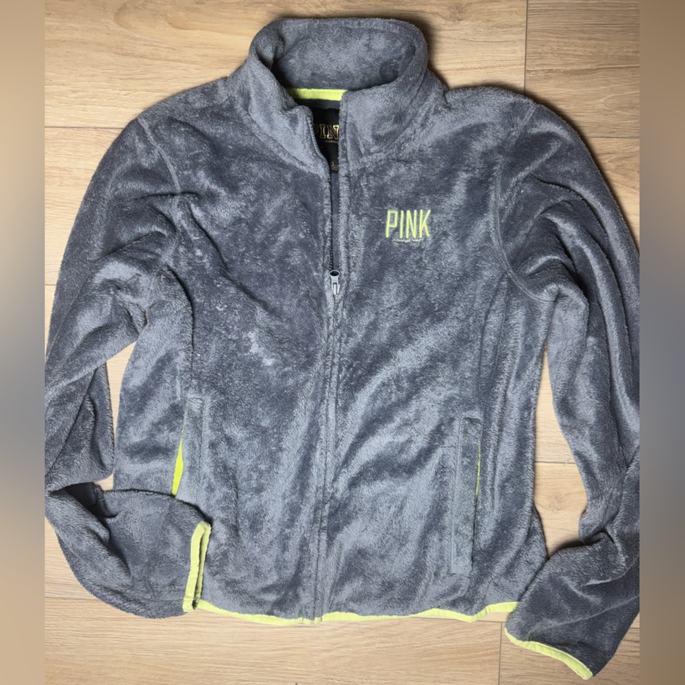 Pink Victoria’s Secret Gray & Neon Jacket - Sz L